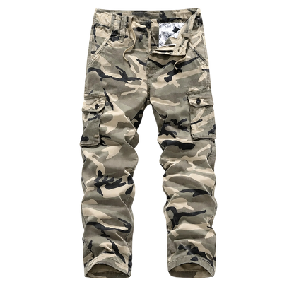 Men's Tactical Camouflage Cargo Pants – Durable Multi-Pocket Outdoor Workwear Trousers (Sizes XS-5XL) – $13.99
