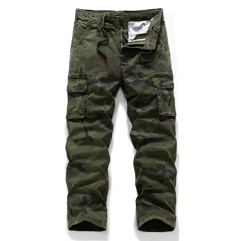 Men's Tactical Camouflage Cargo Pants – Durable Multi-Pocket Outdoor Workwear Trousers (Sizes XS-5XL) – $13.99