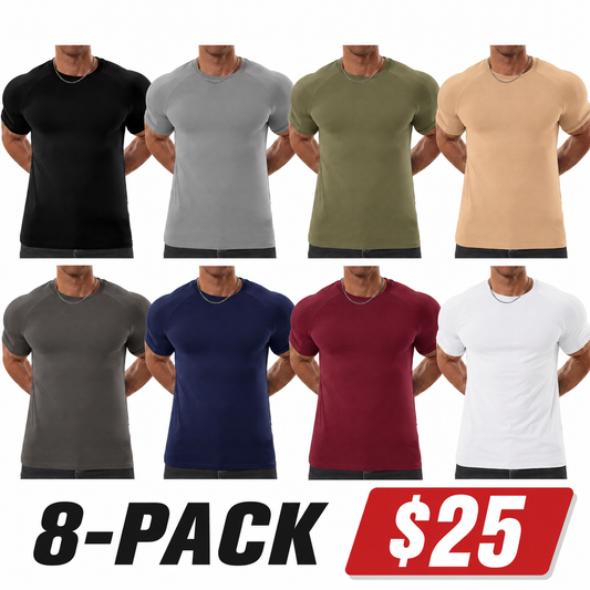 Men's Raglan Short Sleeve T-Shirt - Athletic Tapered Fit Crewneck Muscle Top for Bodybuilding & Daily Wear