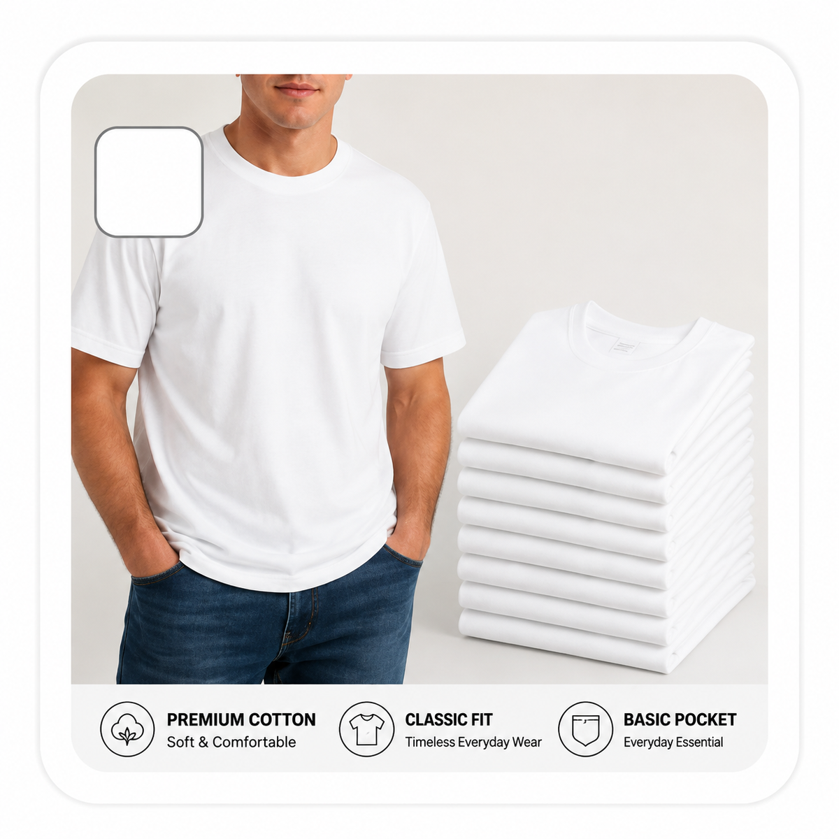 Heavyweight Cotton Pocket T-Shirt for Men - Relaxed Fit Casual Everyday Tee (Available in Multiple Colors & Sizes)
