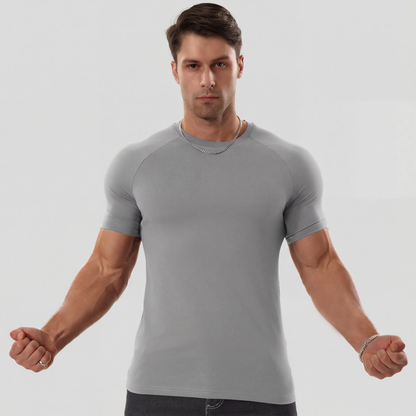 Men's Raglan Short Sleeve T-Shirt - Athletic Tapered Fit Crewneck Muscle Top for Bodybuilding & Daily Wear