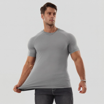 Men's Raglan Short Sleeve T-Shirt - Athletic Tapered Fit Crewneck Muscle Top for Bodybuilding & Daily Wear