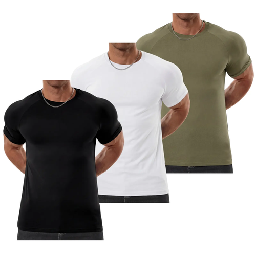 Men's Raglan Short Sleeve T-Shirt - Athletic Tapered Fit Crewneck Muscle Top for Bodybuilding & Daily Wear