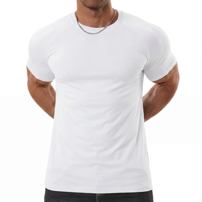 Men's Raglan Short Sleeve T-Shirt - Athletic Tapered Fit Crewneck Muscle Top for Bodybuilding & Daily Wear