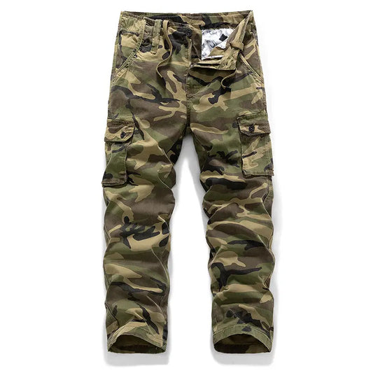 Men's Tactical Camouflage Cargo Pants – Durable Multi-Pocket Outdoor Workwear Trousers (Sizes XS-5XL) – $13.99