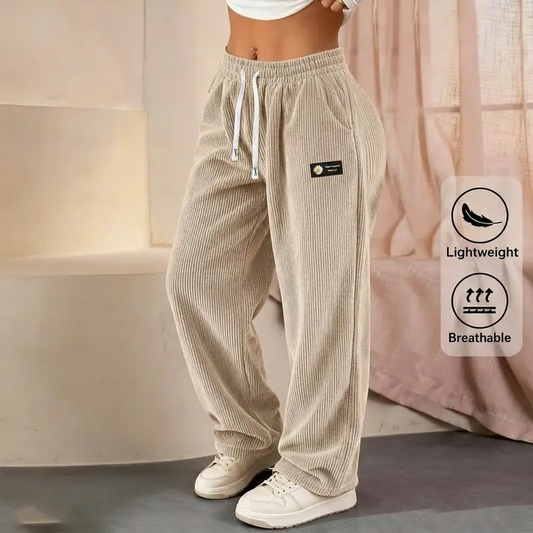 Damen Cordhose mit geradem Bein – 100% Baumwolle, Bequeme Straight-Fit Freizeithose für Alltag & Büro